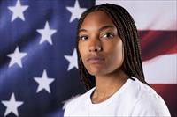 Portraits at the Team USA media summit ahead of the Paris Olympics and Paralympics, at an